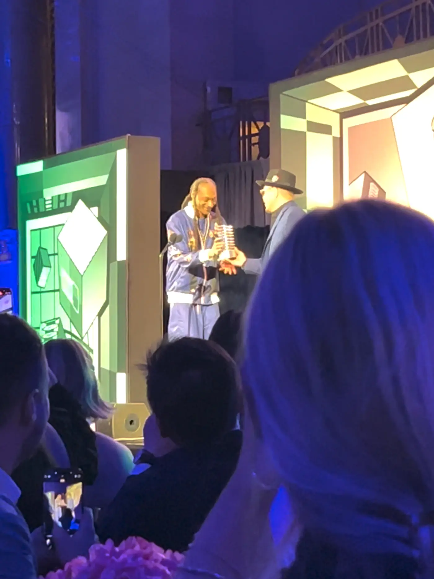 Ice-T awarding Snoop Dogg “Entrepreneur of the year.”